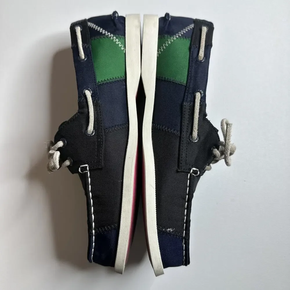 Sperry Green Pink Navy Authentic Original Bionic Boat Shoes Women's Size 7.5M